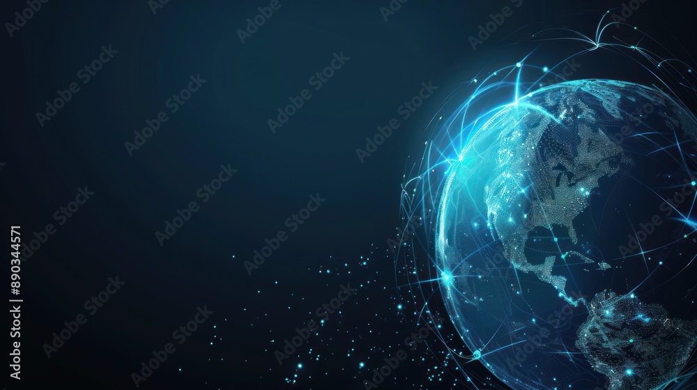 Obraz premium Global Network Connection Visualization