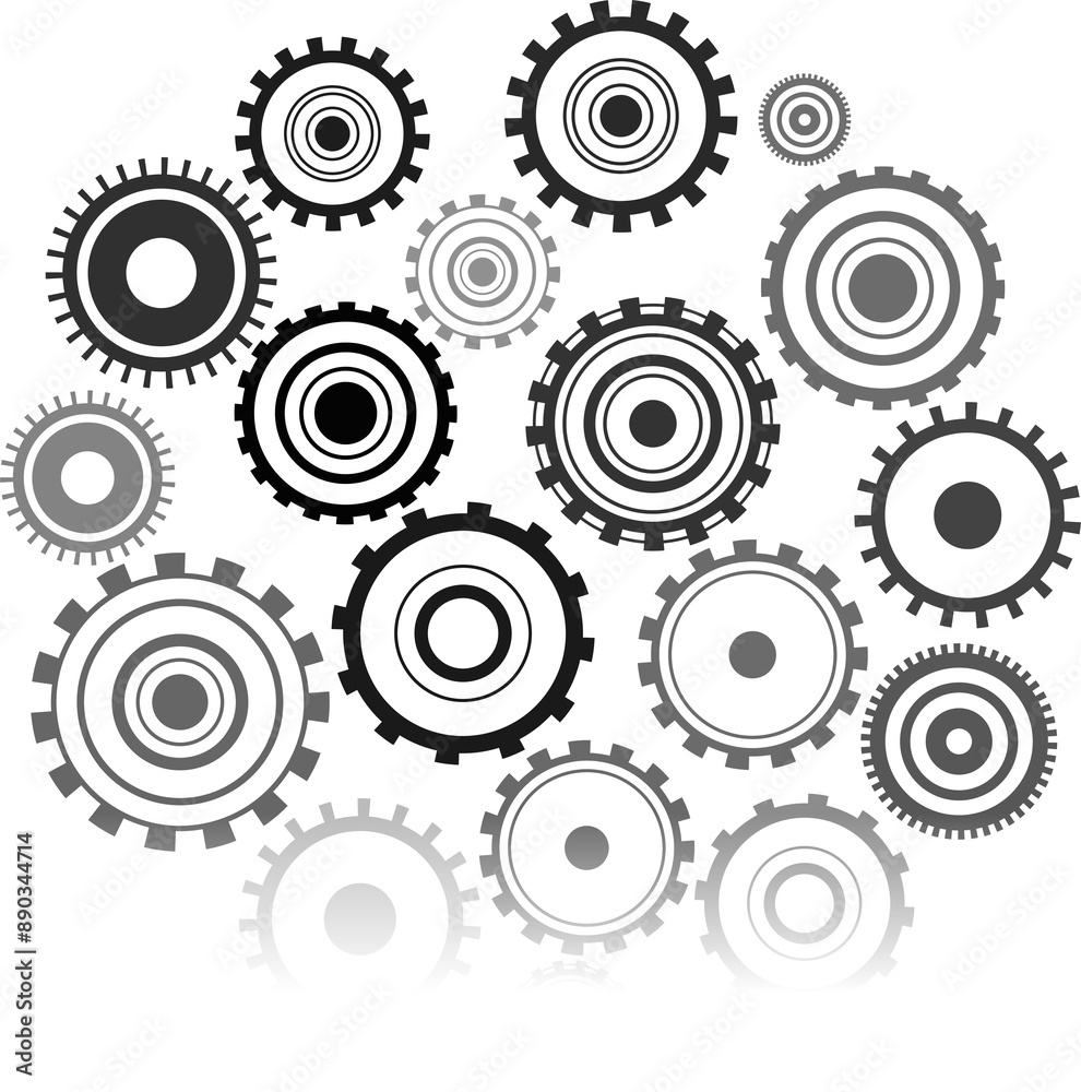 Gear icon. Engineering mechanism. Symbol of mechanization. Machinery industrial technology sign. Cogwheel Line Icon Engineering, Tool Sign. Gear icon. Engineering mechanism. Symbol of mechanization. Machinery industrial technology sign. Cogwheel Line Icon Engineering, Tool Sign.