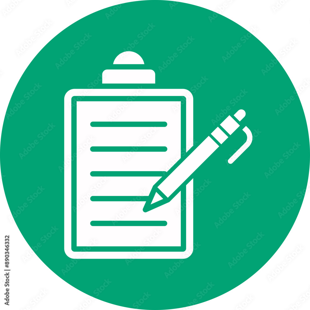 Clipboard glyph circle icon