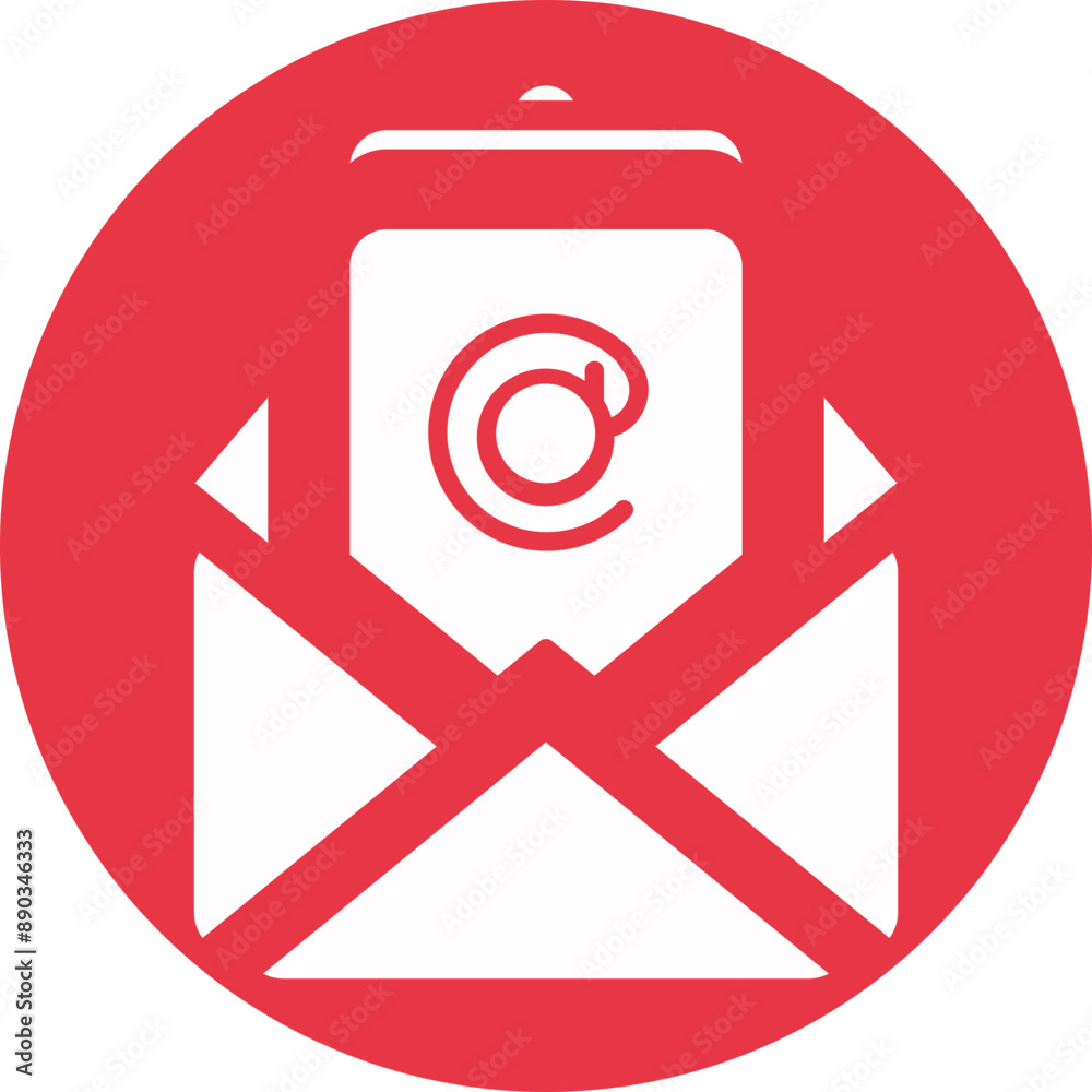 Email glyph circle icon