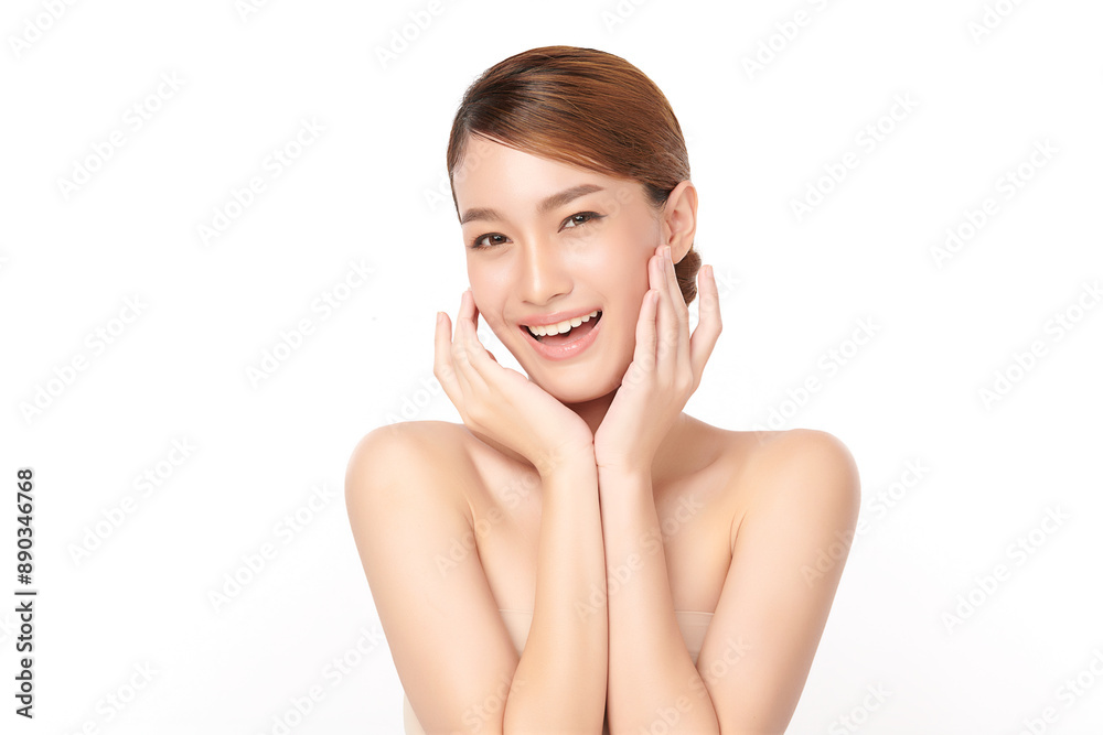 Beautiful young asian woman with clean fresh skin on white background, Face care, Facial treatment, Cosmetology, beauty and spa, Asian women portrait. Beautiful young asian woman with clean fresh skin on white background, Face care, Facial treatment, Cosmetology, beauty and spa, Asian women portrait.