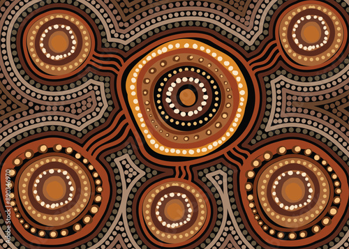 A vector interpretation of Aboriginal dot art painting