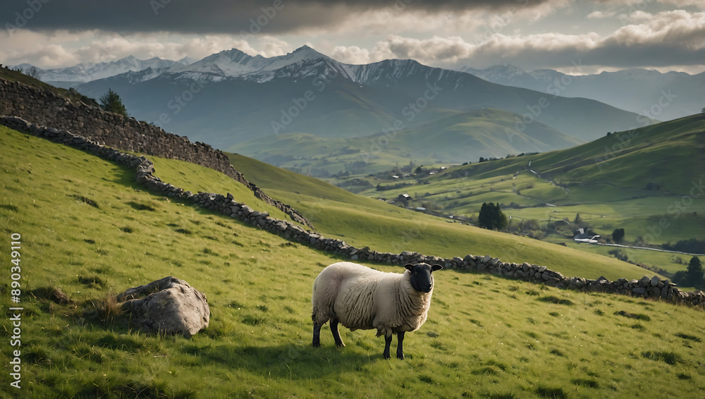 Fototapeta premium sheep in the mountains