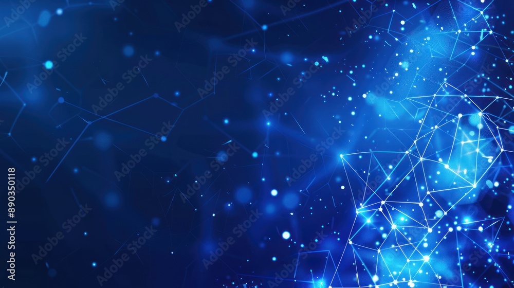 Abstract Blue Network with Glowing Points Abstract Blue Network with Glowing Points