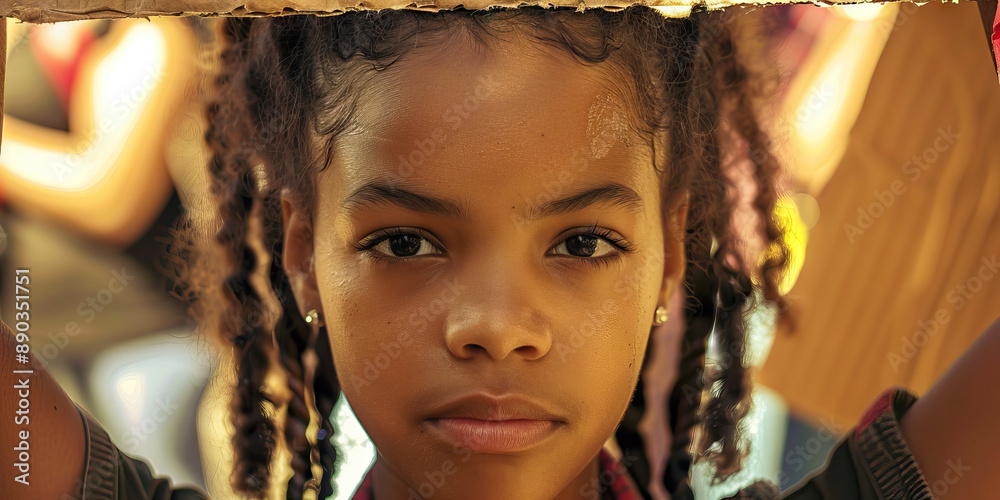 Resilient Pride: A young Black girl proudly holding up a protest sign ...