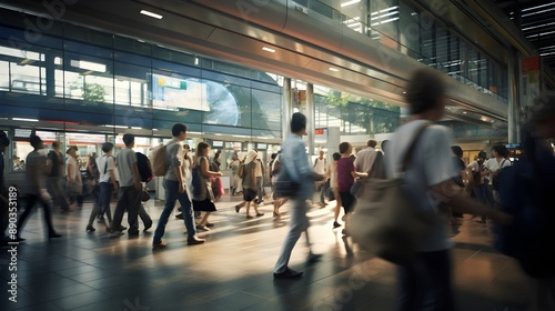 Document the daily routines of commuters during rush hour at a busy transportation hub