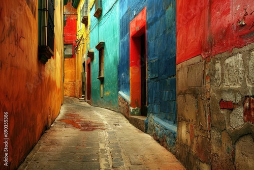 Alleys and Streets of Colorful Guanajuato City, Mexico: A Vibrant Display of Old Town Architecture