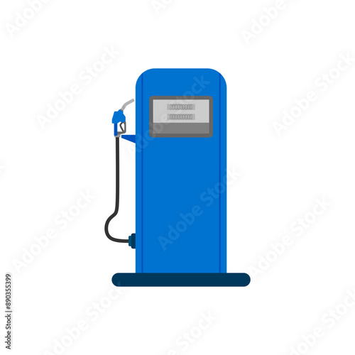 Gas or petrol station. Gas station pump with fuel nozzle of petrol pump flat design vector illustration. Gasoline, oil, fuel, diesel pump.