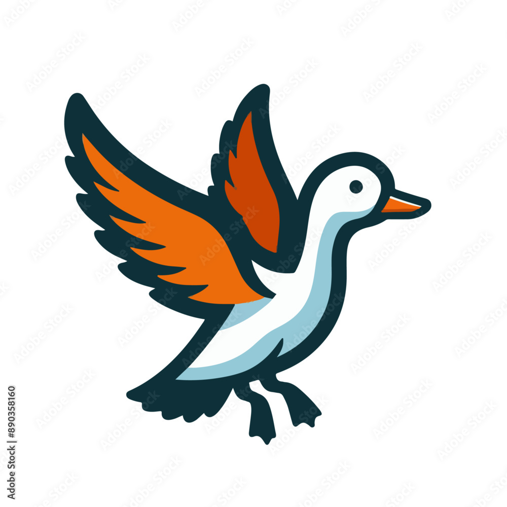 Obraz premium flat vector logo of a duck.