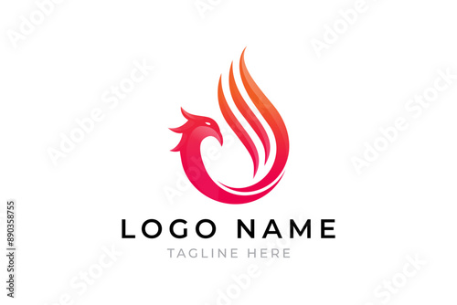 Fire bird logo, phoenix fire logo