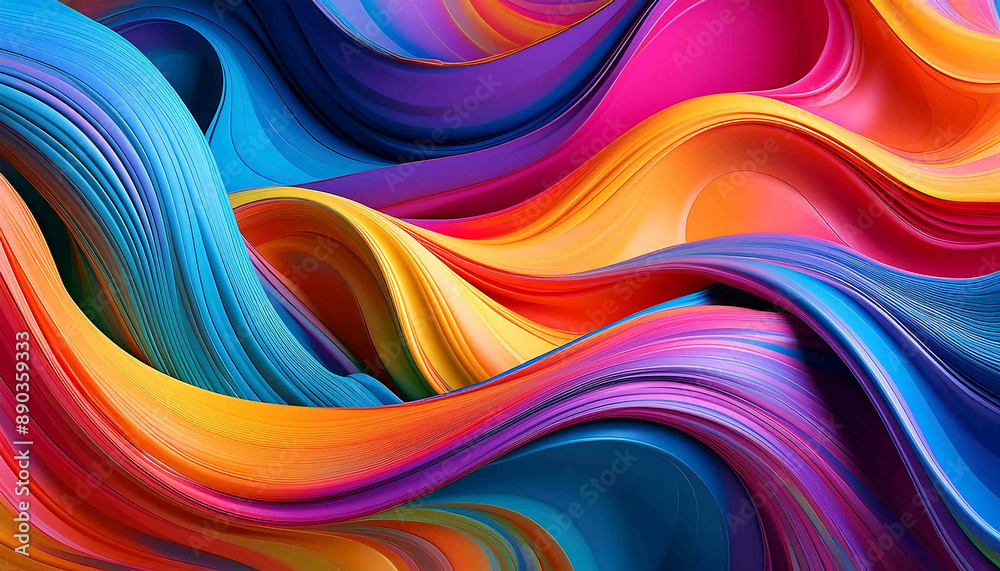 Abstract colorful wave illustration with a blend of greens and oranges for a dynamic and decorative background Abstract colorful wave illustration with a blend of greens and oranges for a dynamic and decorative background