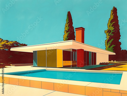 Mid-Century Modern Home - Technical and Elevation Drawings