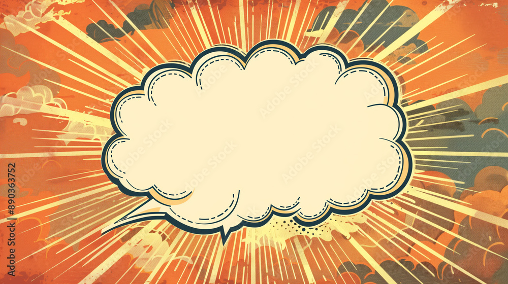 Retro inspired blank comic book speech bubble with clear, classic outline and explosion effect.
Retro inspired blank comic book speech bubble with clear, classic outline and explosion effect.