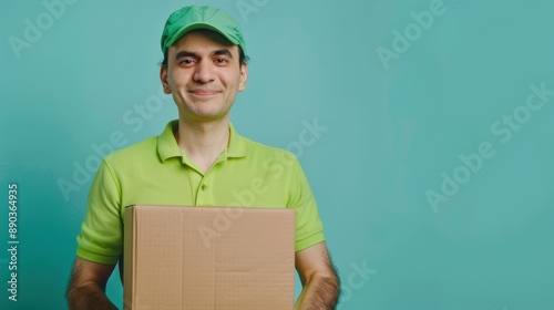 The courier holding parcel photo