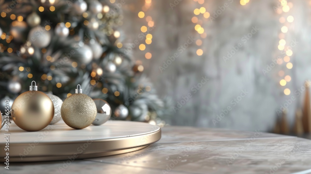 3D Indoor Podium with Christmas Concept 3D Indoor Podium with Christmas Concept