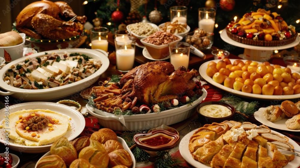 Obraz premium Holiday Potluck Dinner