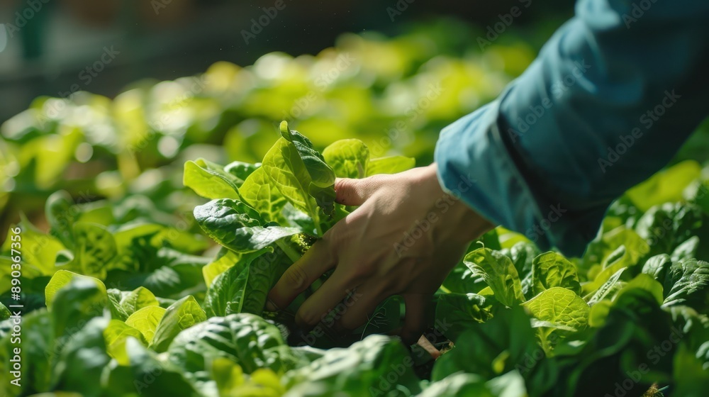 The Hand Picking Fresh Lettuce The Hand Picking Fresh Lettuce