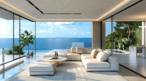 Modern Oceanfront Living Room