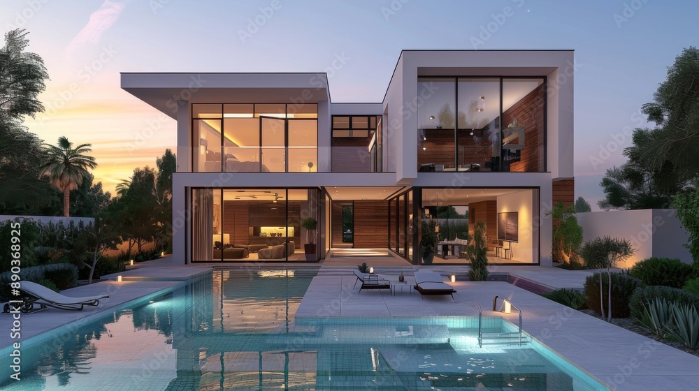 Fototapeta premium Modern Luxury House with Pool