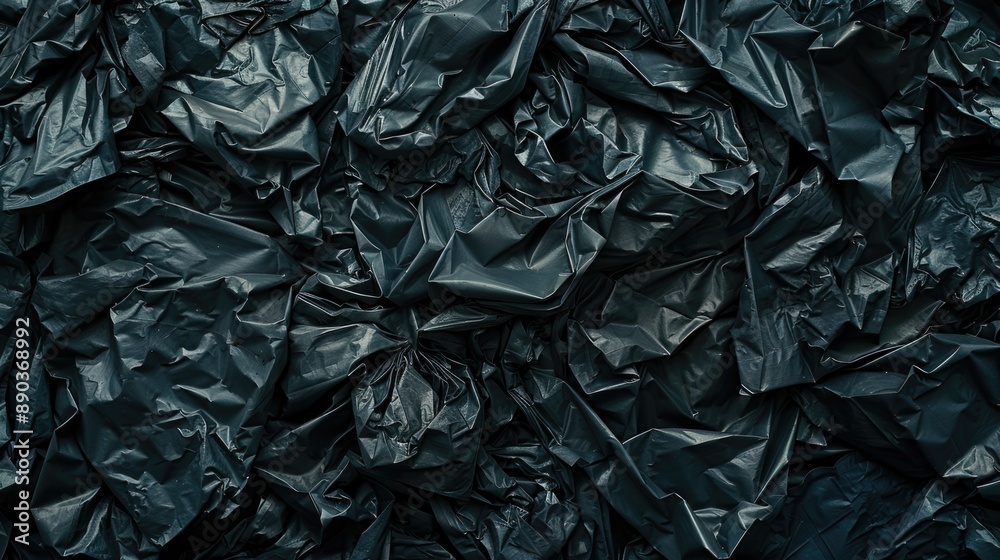 Many black garbage bags texture, top view. Many black garbage bags texture, top view.
