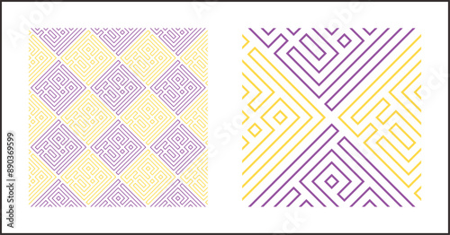 Seamless Pattern for  Square Kufic calligraphy for Ramadan, Muslim Calendar Icon photo