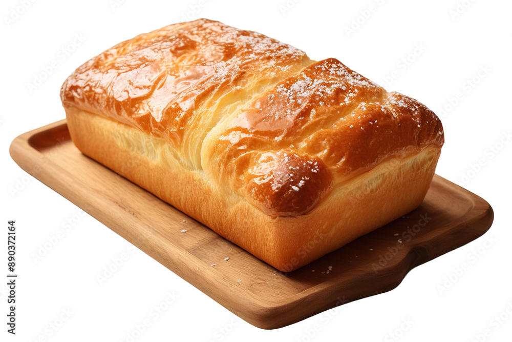 The Art of Baking: A Loaf of Bread Resting on a Rustic Wooden Cutting Board on White or PNG Transparent Background. The Art of Baking: A Loaf of Bread Resting on a Rustic Wooden Cutting Board on White or PNG Transparent Background.