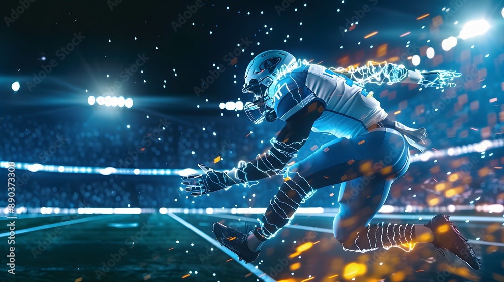 AI powered sports analytics concept with computer vision tracking ...