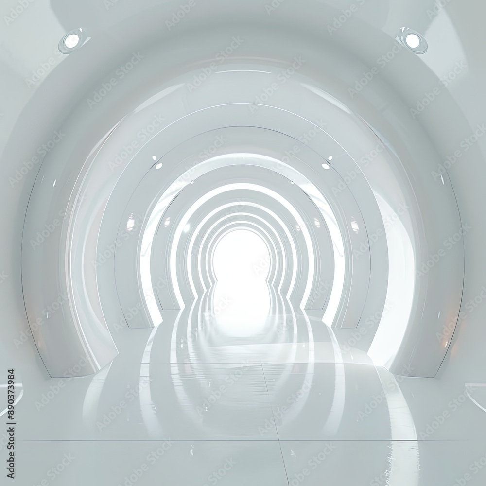 Obraz premium Futuristic Journey Through High-Tech Corridor