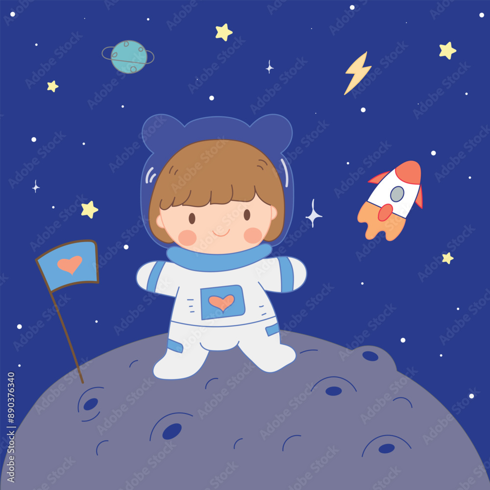 astronaut girl on the moon kawaii astronaut girl on the moon kawaii