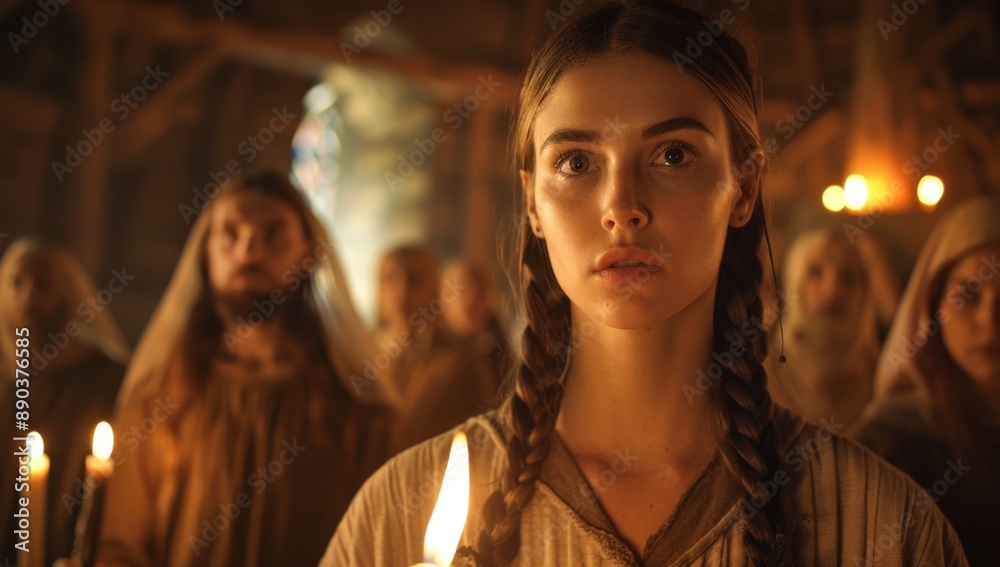 Mary Magdalene holding candles Mary Magdalene holding candles