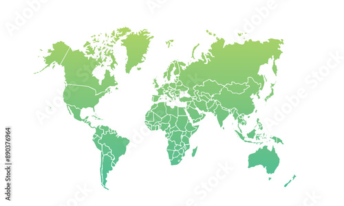 World map modern color,isolated on white background for website layouts,background,education, precise,customizable,Travel worldwide,map silhouette backdrop,earth geography, political,reports.
