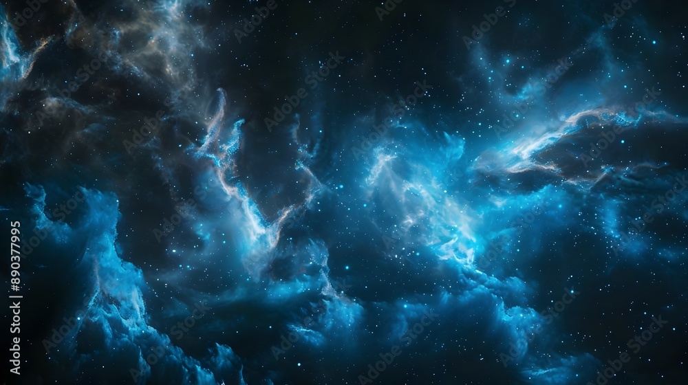 Celestial Nebula and Deep Space Blues with Intricate Cosmic Details Abstract Background Celestial Nebula and Deep Space Blues with Intricate Cosmic Details Abstract Background