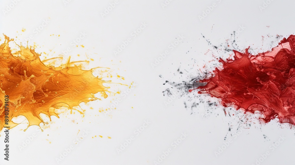 Vibrant Yellow and Orange Splash Artwork with Red Accents Vibrant Yellow and Orange Splash Artwork with Red Accents