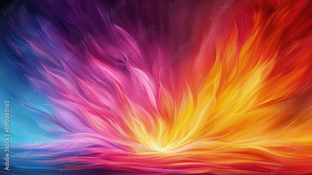 Abstract Explosion Illustration with Radiant Colors and Dynamic Contrast Abstract Explosion Illustration with Radiant Colors and Dynamic Contrast