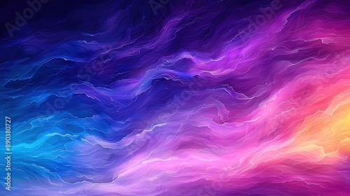 Vivid Cloudscape Digital Illustration in Purple and Blue Hues