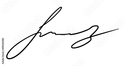 Handwritten fake autograph. Fictitious vector signature for signing documents on white background