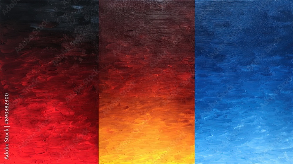 Vibrant Triadic Color Stripes with Textured Background Vibrant Triadic Color Stripes with Textured Background
