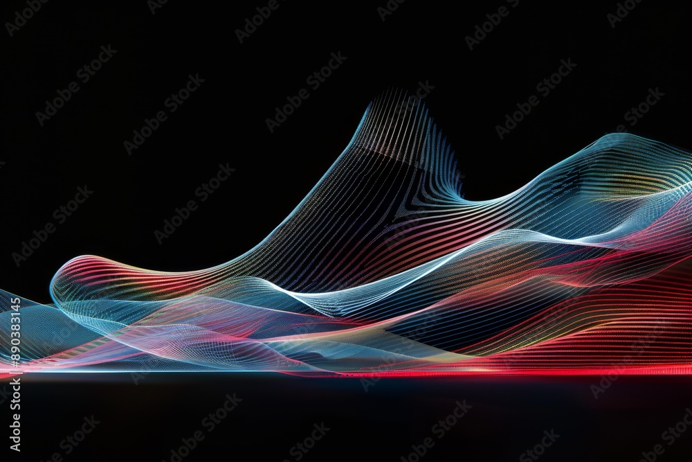 Abstract light waves on a dark background creating a dynamic and vibrant visual effect