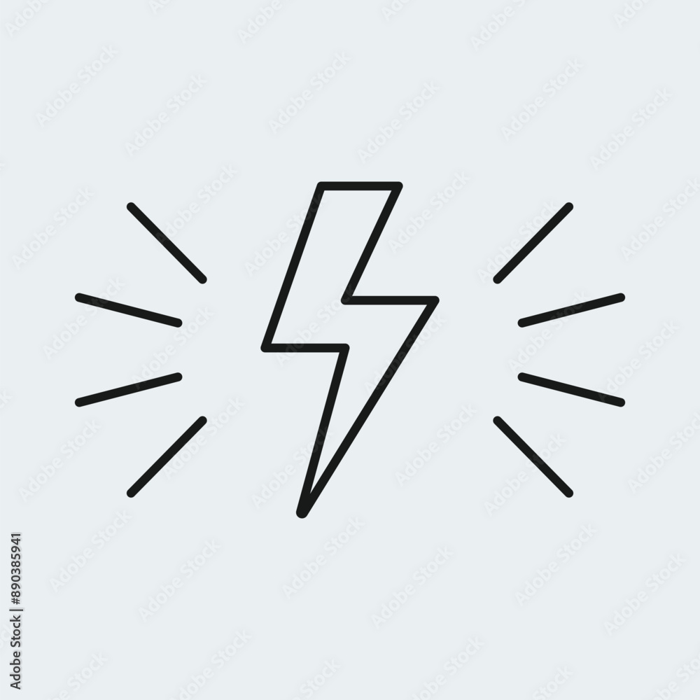 Lightning bolt line icon Lightning bolt line icon