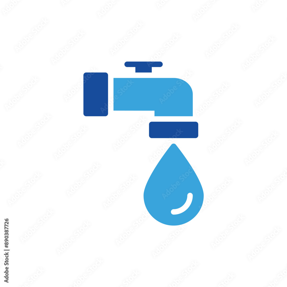 Fototapeta premium drop icon color or logo illustration glyph color blue style