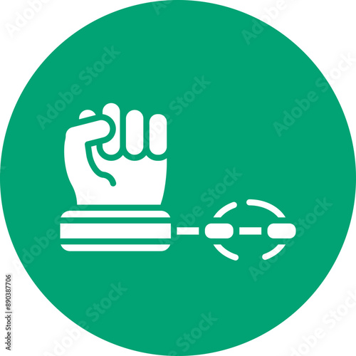 Slavery glyph circle icon