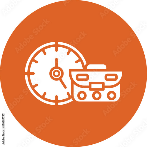 Working hours glyph circle icon