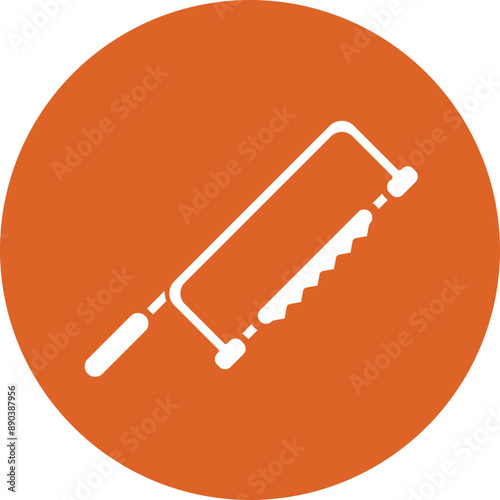 Handsaw glyph circle icon