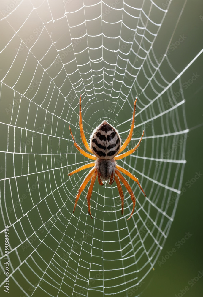 A curious spider spinning a web. A curious spider spinning a web.