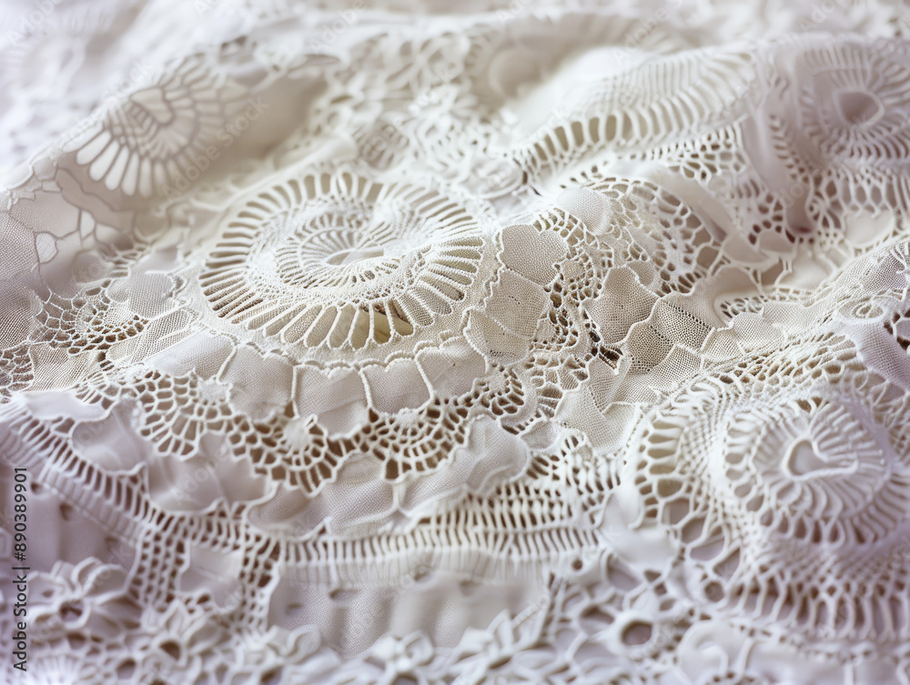 Intricate Lace Fabric with Delicate Ornate Design Captured in Medium Format Intricate Lace Fabric with Delicate Ornate Design Captured in Medium Format