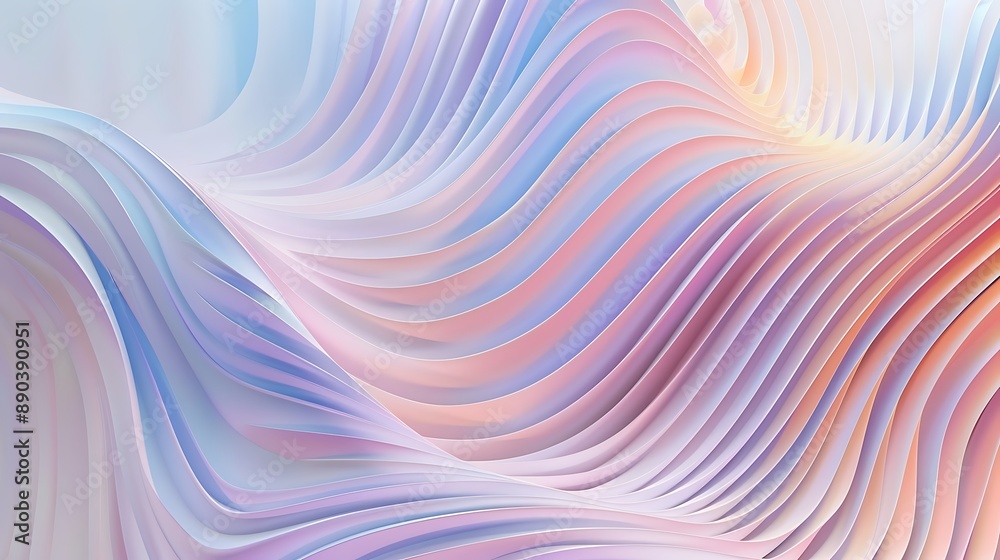 Fototapeta premium A calming abstract background with soft, wavy lines in pastel colors creating a soothing effect