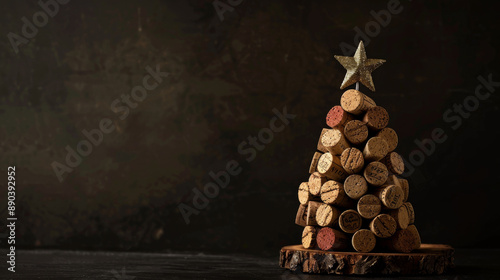 Wine cork Christmas tree with a star topper