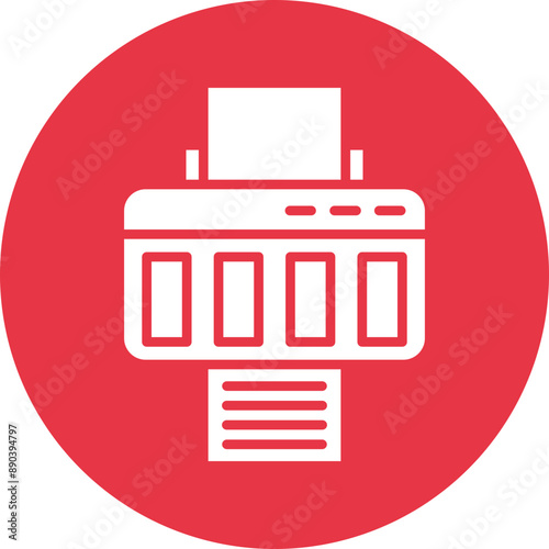 Printer glyph circle icon
