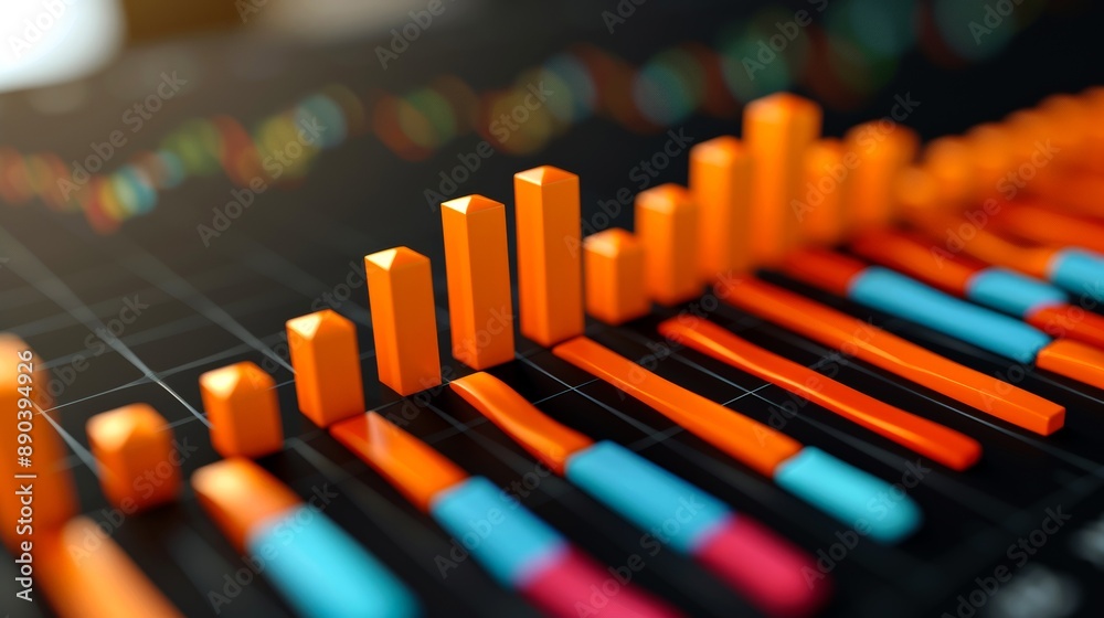 Close-up of a colorful bar graph, representing financial data and growth. Close-up of a colorful bar graph, representing financial data and growth.
