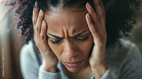 Woman with headache and migraine 